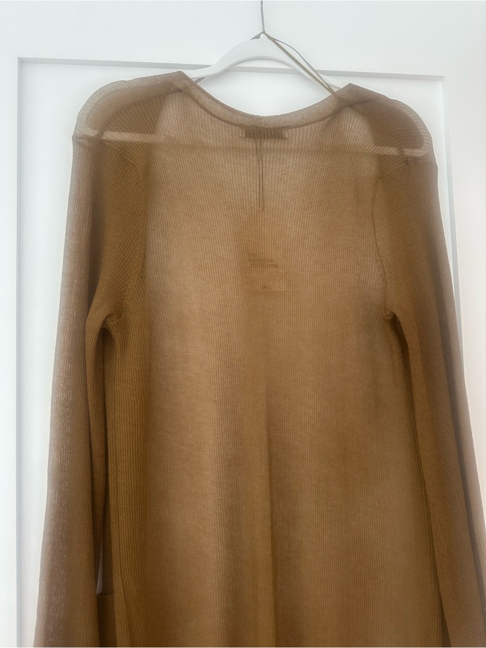 Zara Brown Lightweight Longline Knit cardigan jacket - Picture 11 of 14